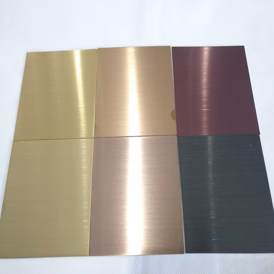 201 hoja de acero inoxidable decorativa del espejo 8K de oro del color 316L 304 316 4 x 8 pies